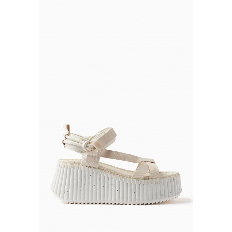 Chloé - Nama Wedge Sandals in Lower-Impact Materials Neutral