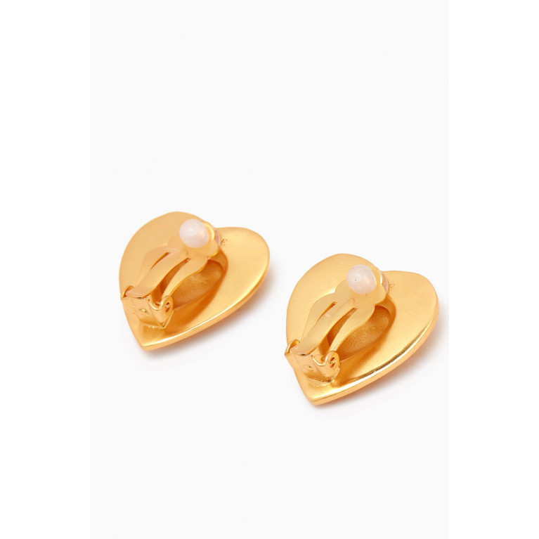 VALÉRE - Hearts Clip-on Earrings in 24kt Yellow Gold-plating