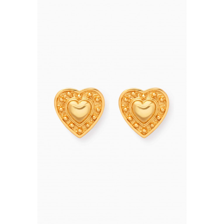 VALÉRE - Hearts Clip-on Earrings in 24kt Yellow Gold-plating