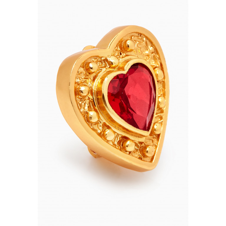 VALÉRE - Hearts Clip-on Earrings in 24kt Gold-plated brass