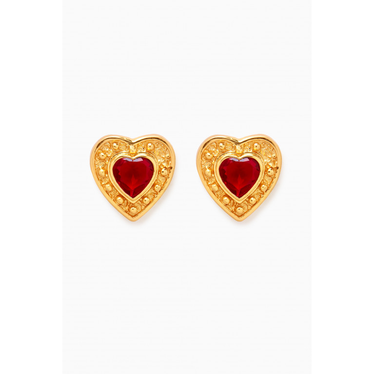 VALÉRE - Hearts Clip-on Earrings in 24kt Gold-plated brass