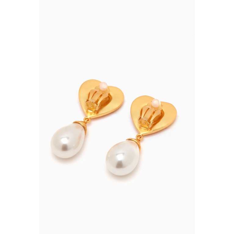 VALÉRE - Heartbeat Clip-on Earrings in 24kt Yellow Gold-plating