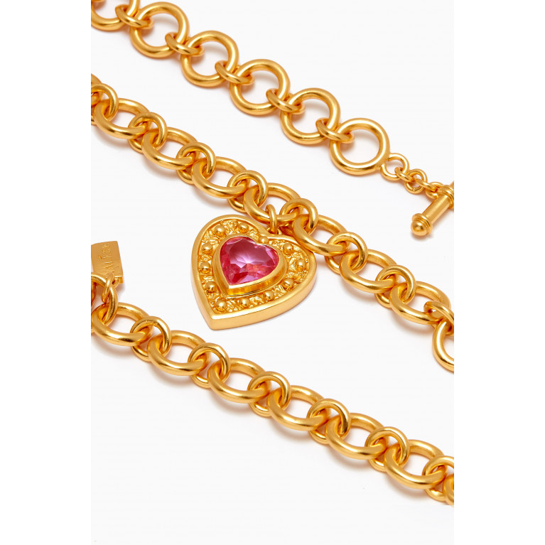 VALÉRE - Hearts Pendant Necklace in 24kt Yellow Gold-plating