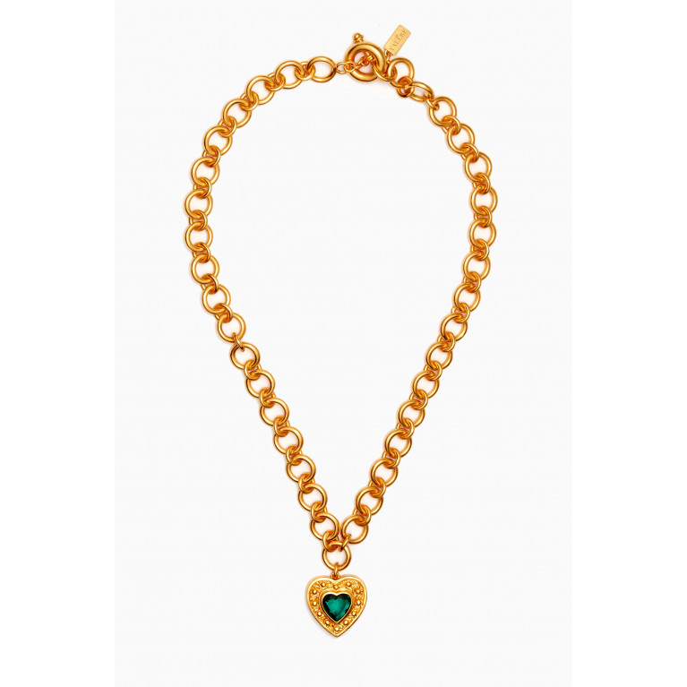 VALÉRE - Hearts Necklace in 24kt Gold-plated Brass