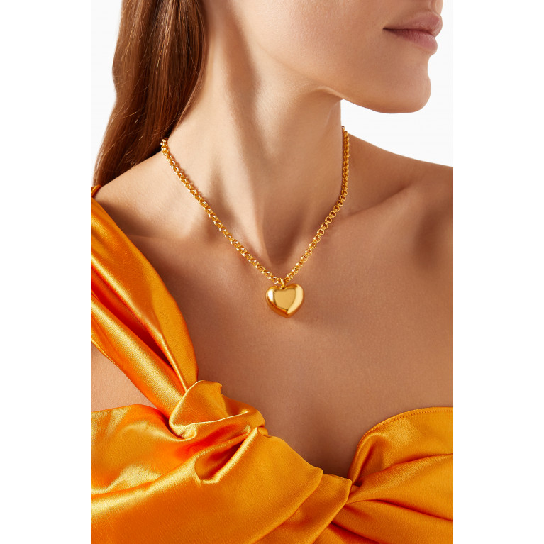 VALÉRE - Bubble Hearts Necklace in 24kt Yellow Gold-plating