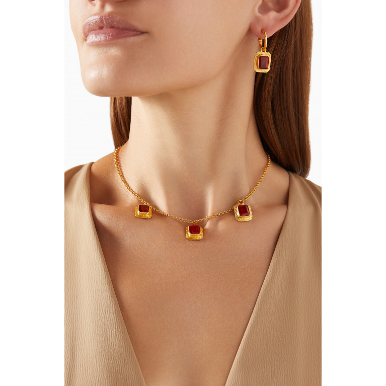VALÉRE - Bonny Chain Hearts Necklace in 24kt Yellow Gold-plating