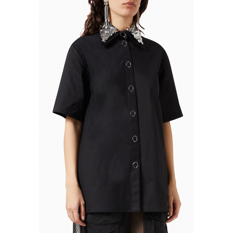VICTORIA/TOMAS - Reversible Shirt in Stretch Cotton