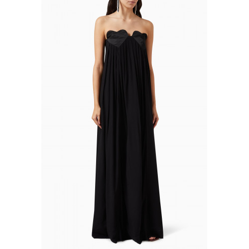 VICTORIA/TOMAS - Reversible Pleated Maxi Dress in Cotton