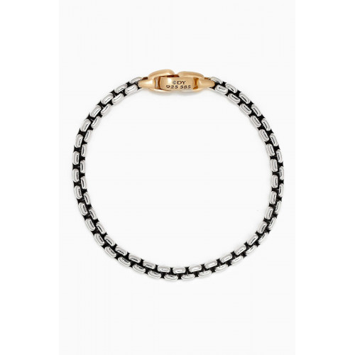 David Yurman - Box Chain Bracelet in Sterling Silver with 14kt Yellow Gold, 5mm