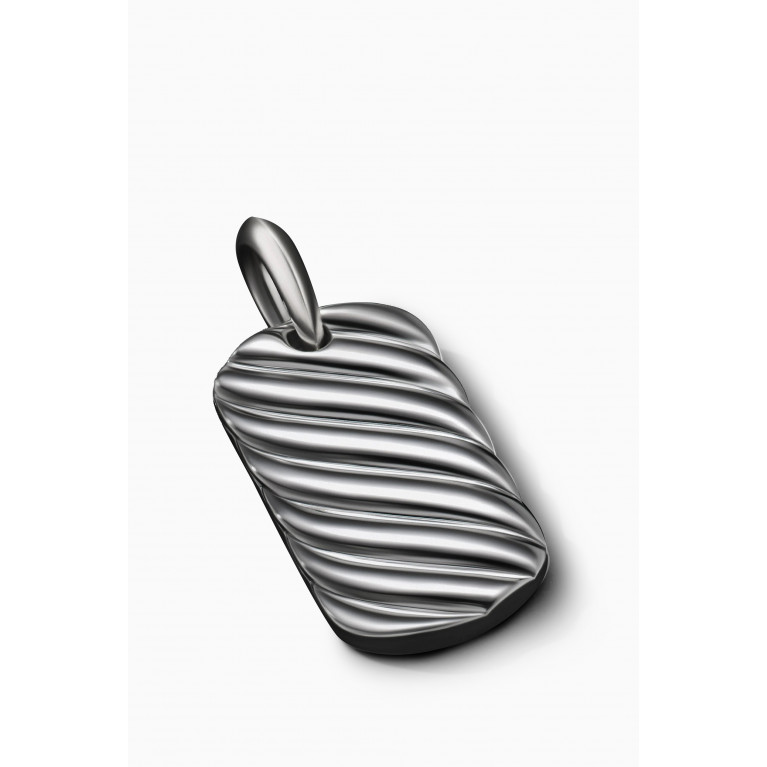 David Yurman - Sculpted Cable Tag in Sterling Silver, 27mm