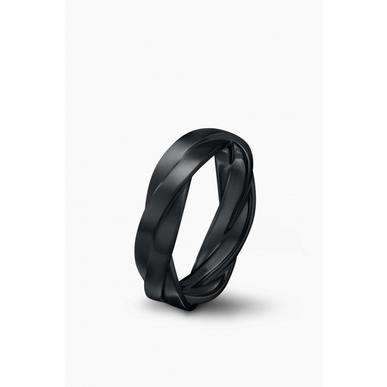 David Yurman - DY Helios™ Band Ring in Black Titanium, 6mm