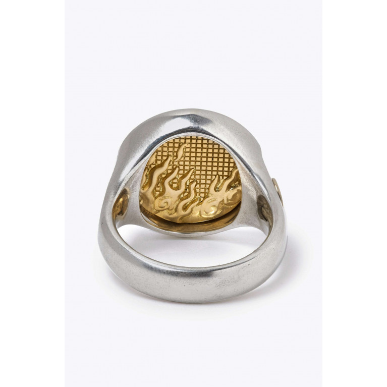David Yurman - Water & Fire Duality Signet Ring in 18kt Gold & Sterling Silver