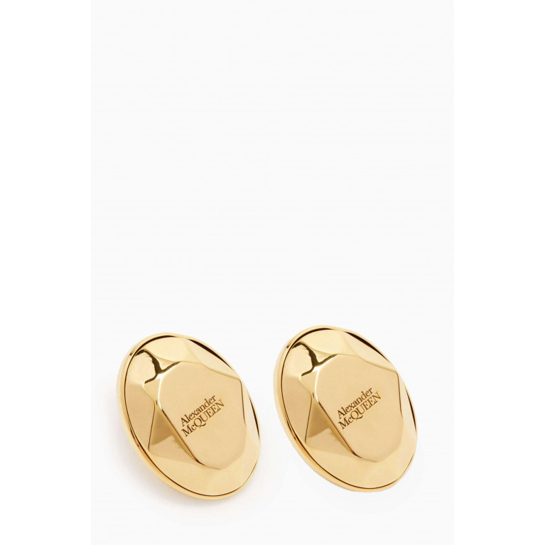 Alexander McQueen - Faceted Stone Stud Earrings in Eco-brass