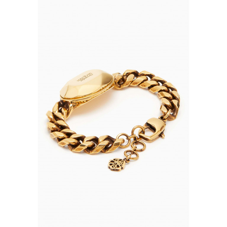 Alexander McQueen - Faceted Stone Chain Bracelet in Eco-brass