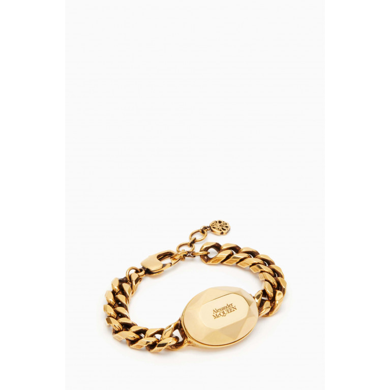 Alexander McQueen - Faceted Stone Chain Bracelet in Eco-brass