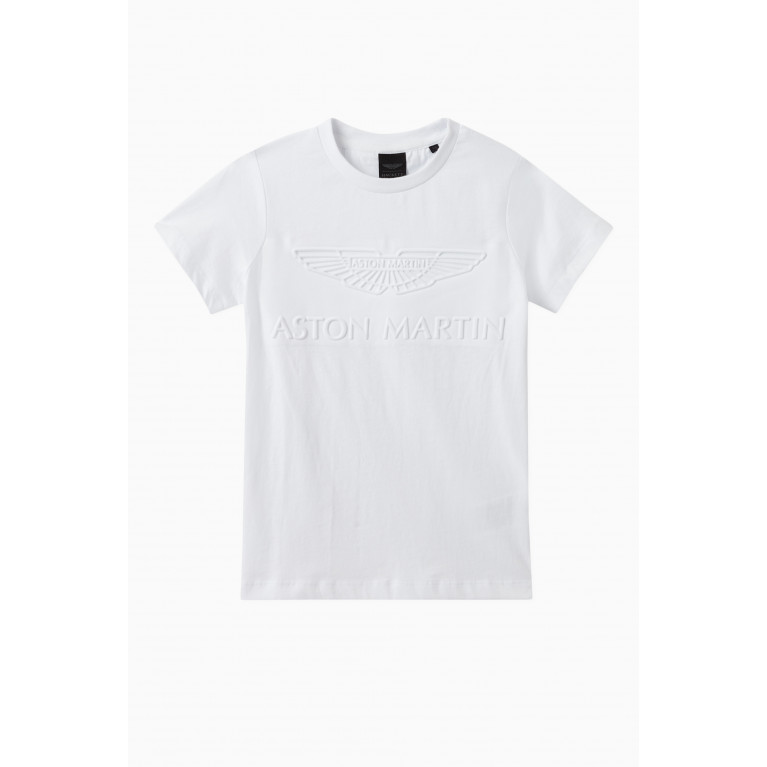 Hackett London - Embossed Logo T-Shirt in Cotton White