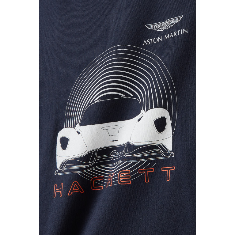 Hackett London - Graphic Logo Print T-Shirt in Cotton Blue