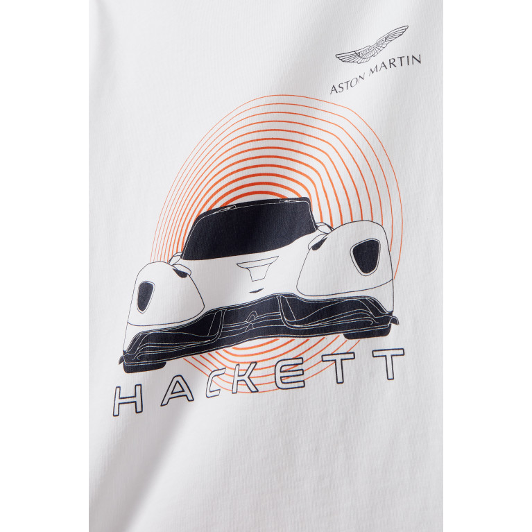 Hackett London - Graphic Logo Print T-Shirt in Cotton White