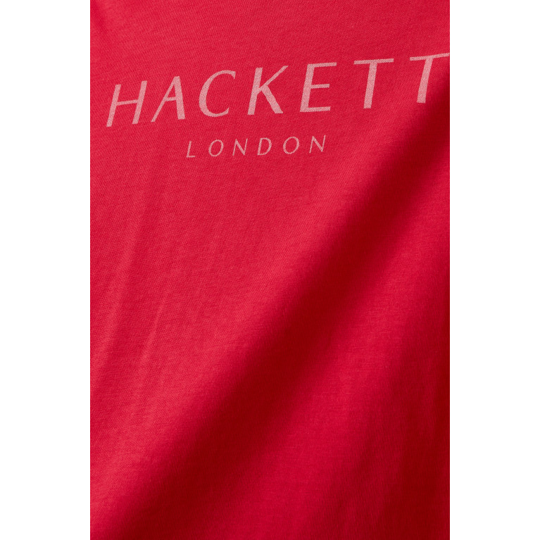 Hackett London - Logo Print T-Shirt in Cotton Red