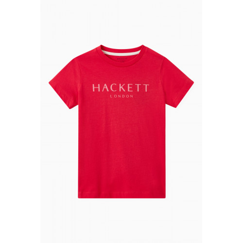 Hackett London - Logo Print T-Shirt in Cotton Red