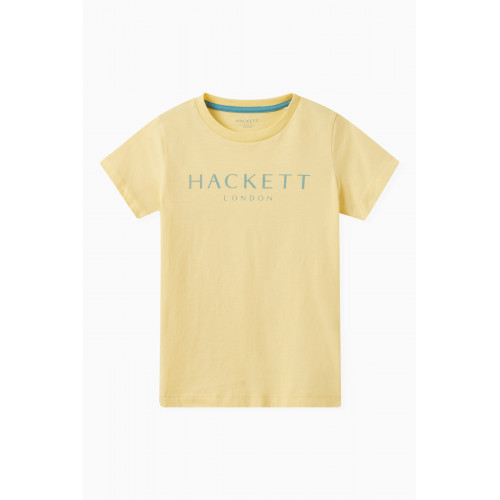 Hackett London - Logo Print T-Shirt in Cotton Yellow