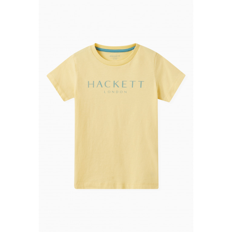 Hackett London - Logo Print T-Shirt in Cotton Yellow