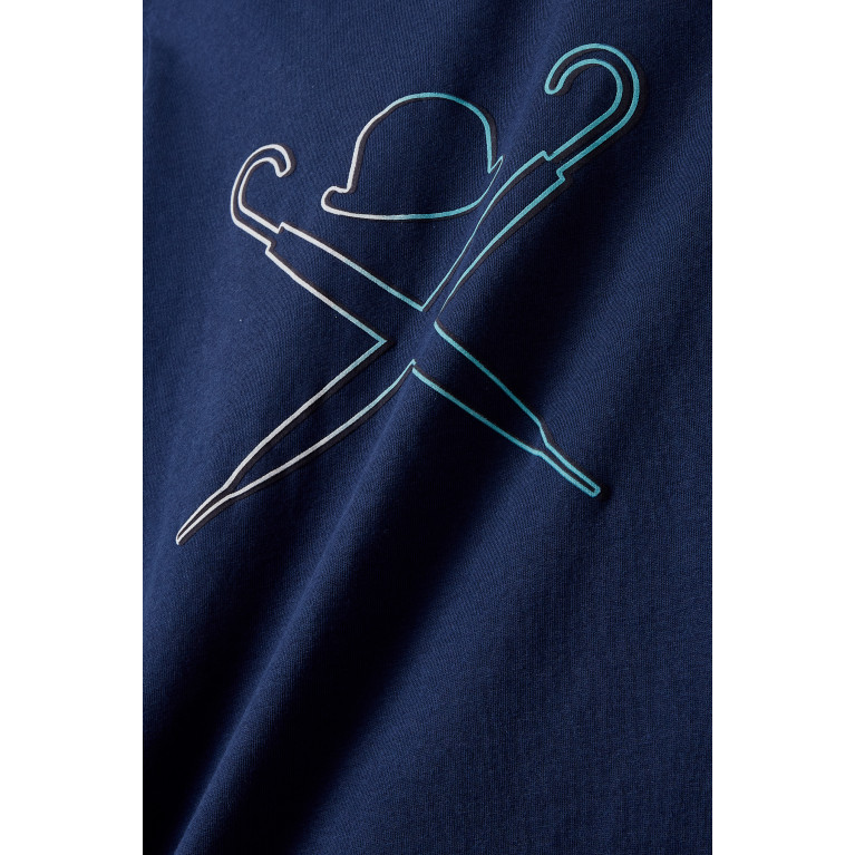 Hackett London - Logo Print T-Shirt in Cotton Blue