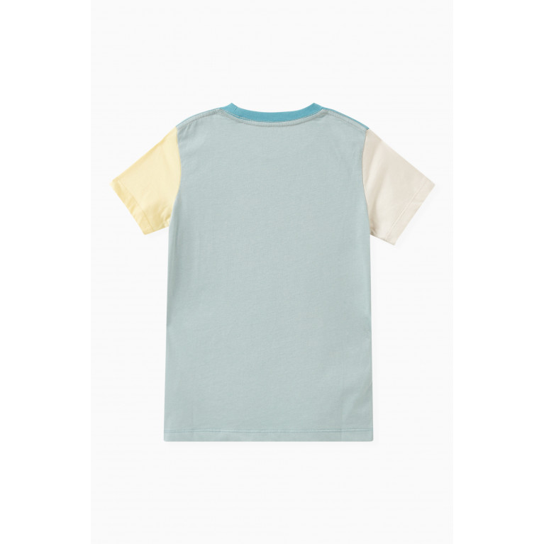 Hackett London - Colour-block Logo T-shirt in Cotton Blue