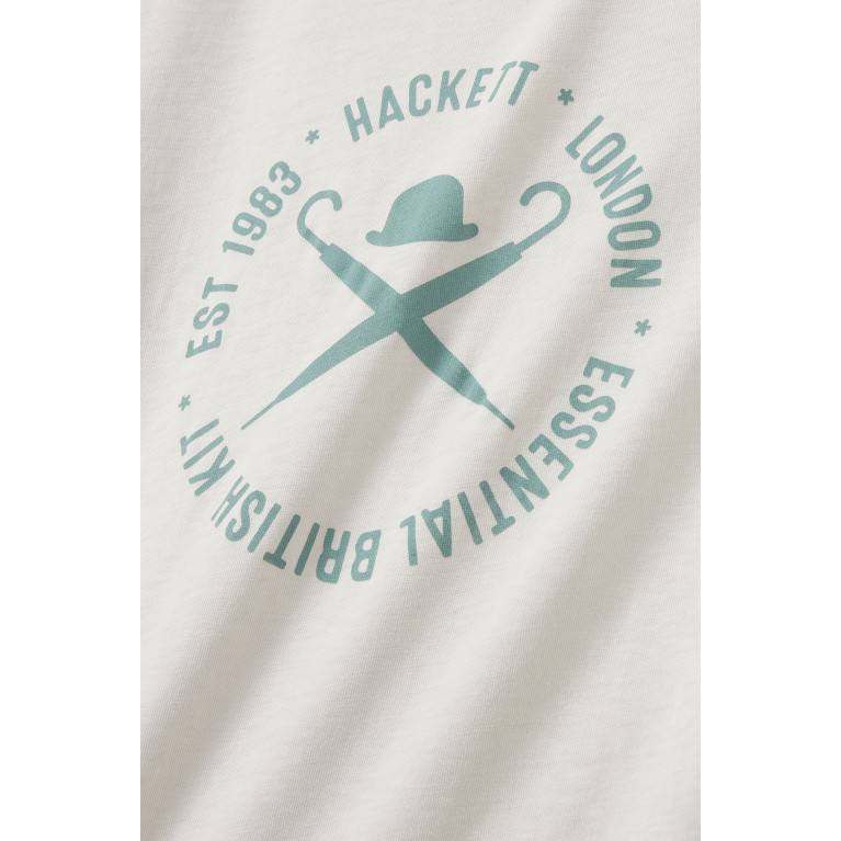 Hackett London - Colour-block Logo T-shirt in Cotton White