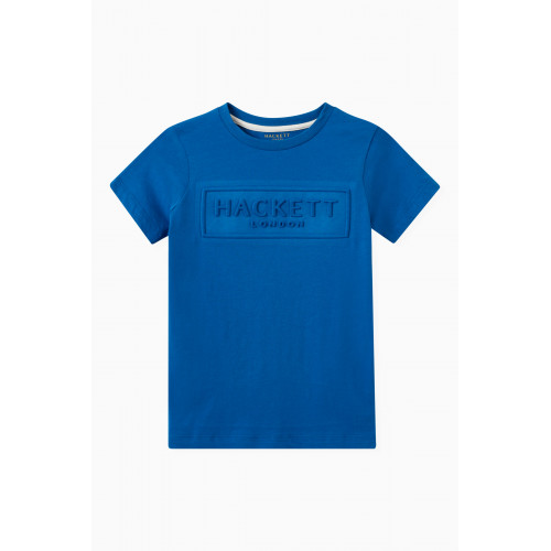 Hackett London - Embossed Logo T-Shirt in Cotton Blue