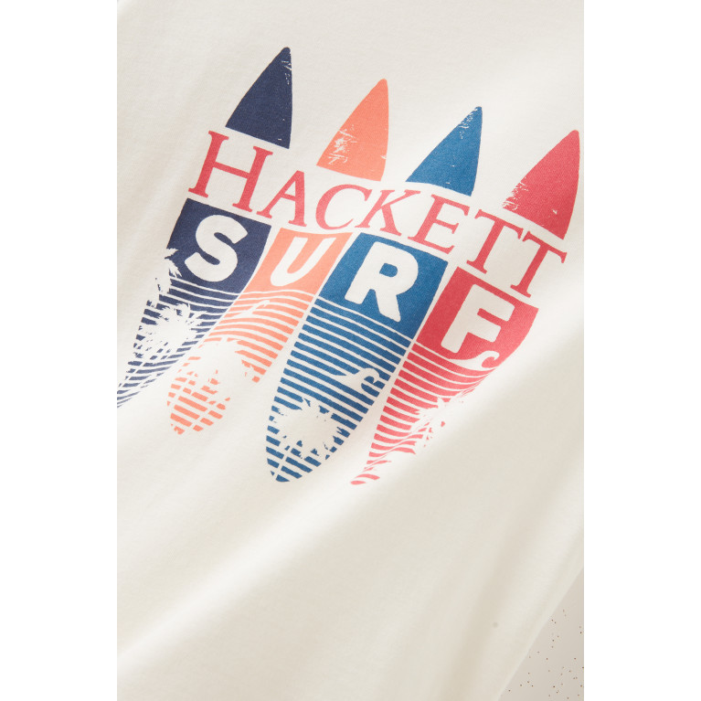 Hackett London - Surf Graphic Logo Print T-shirt in Cotton White