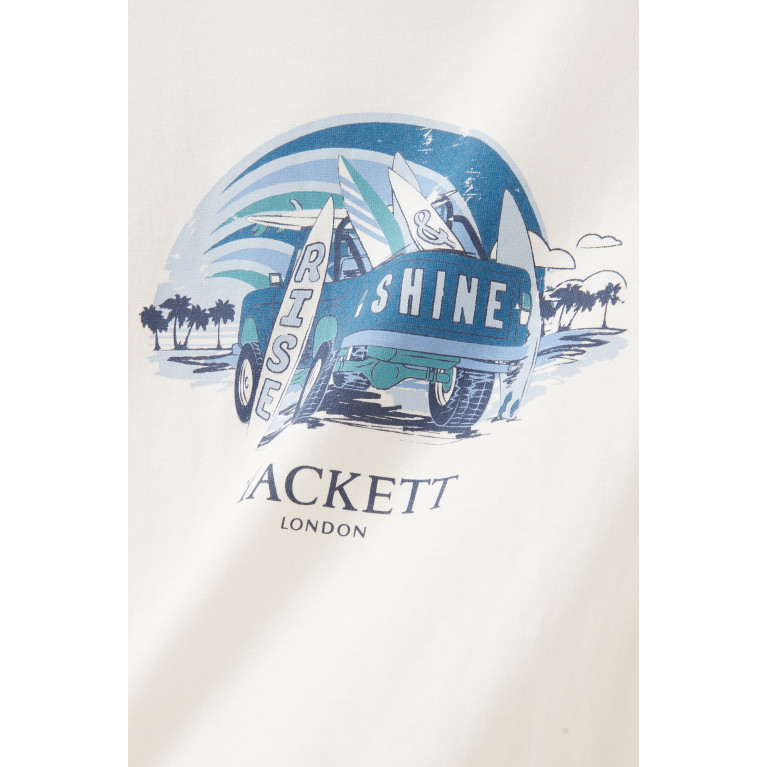 Hackett London - Beach Graphic Logo Print T-shirt in Cotton