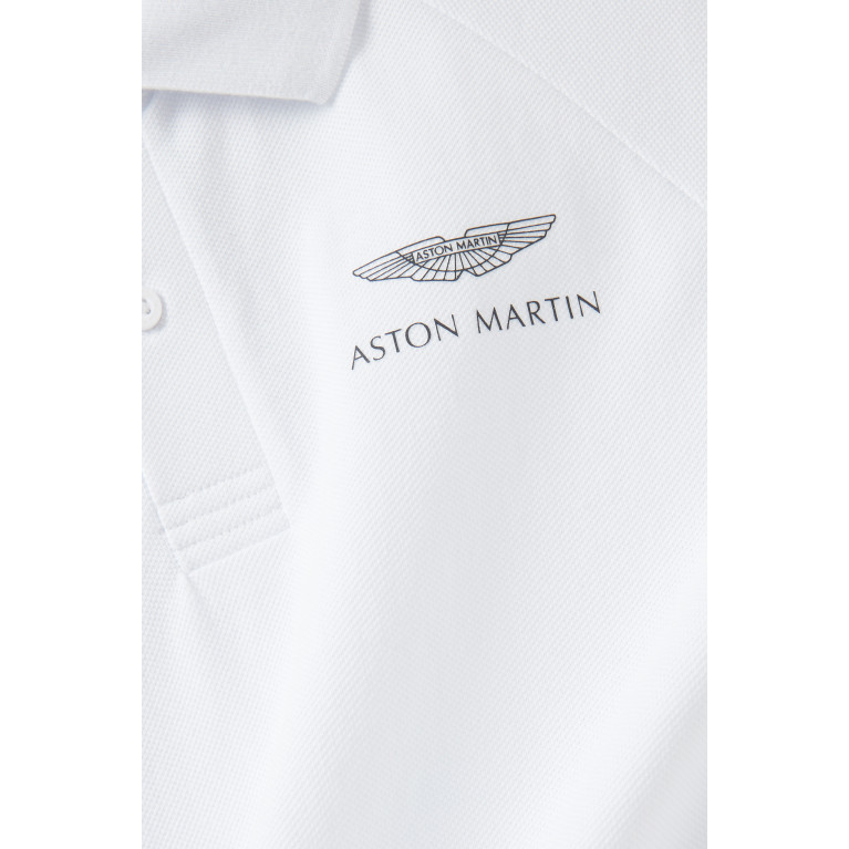 Hackett London - AMR Logo Tape Polo Shirt in Mesh White