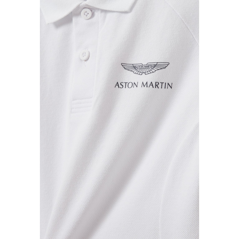 Hackett London - AMR Racing Stripe Polo Shirt in Cotton White