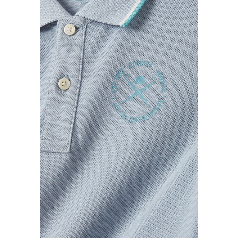 Hackett London - Maxi Logo Polo Shirt in Cotton Blue