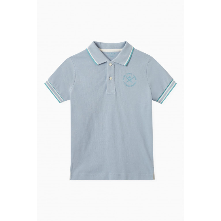 Hackett London - Maxi Logo Polo Shirt in Cotton Blue