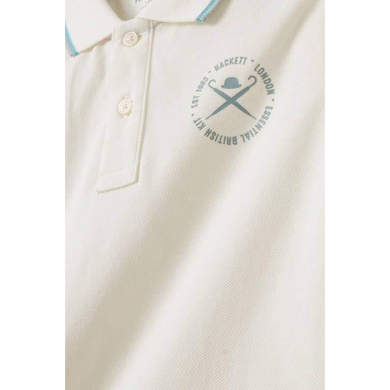 Hackett London - Maxi Logo Polo Shirt in Cotton White