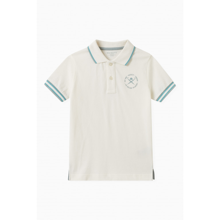 Hackett London - Maxi Logo Polo Shirt in Cotton White