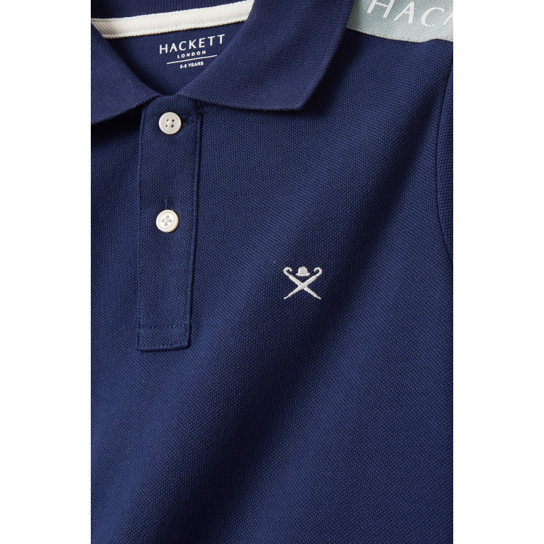 Hackett London - Logo Polo Shirt in Cotton Blue