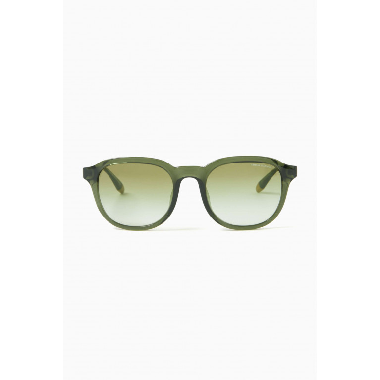 Armani Exchange - Reinvented Classic Round Sunglasses Green