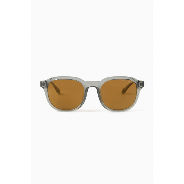 Armani Exchange - Reinvented Classic Round Sunglasses Grey