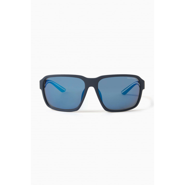 Armani Exchange - Sport Square Sunglasses Blue