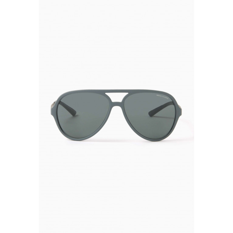 Armani Exchange - Exchange Vibes Aviator Sunglasses Grey