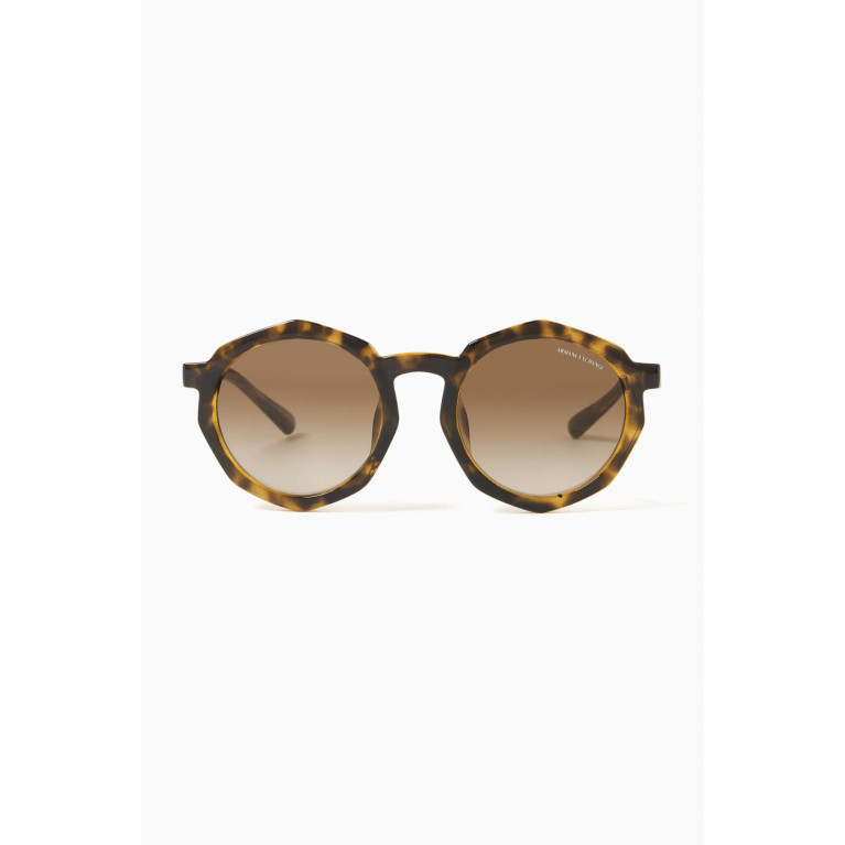 Armani Exchange - Exchange Vibes Irregular Sunglasses Brown