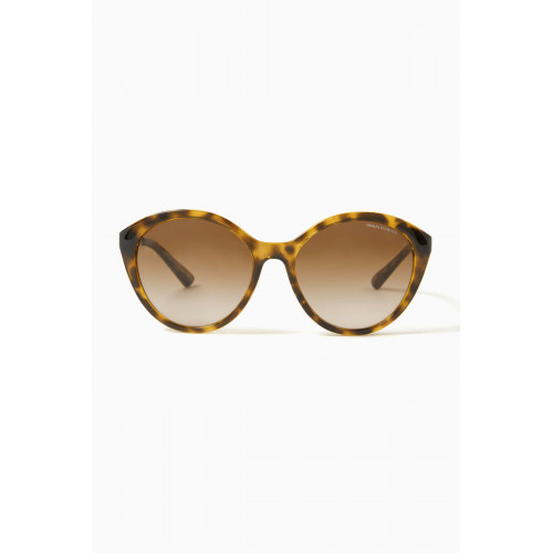 Armani Exchange - Exchange Vibes Round Sunglasses Brown