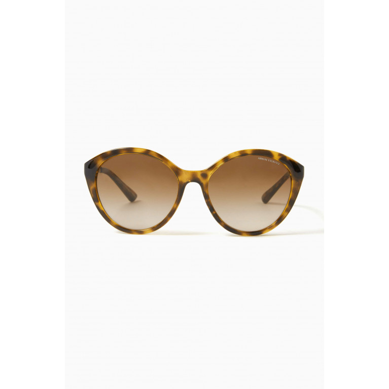 Armani Exchange - Exchange Vibes Round Sunglasses Brown