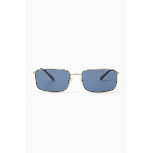 Armani Exchange - Rectangular Sunglasses in Metal Silver