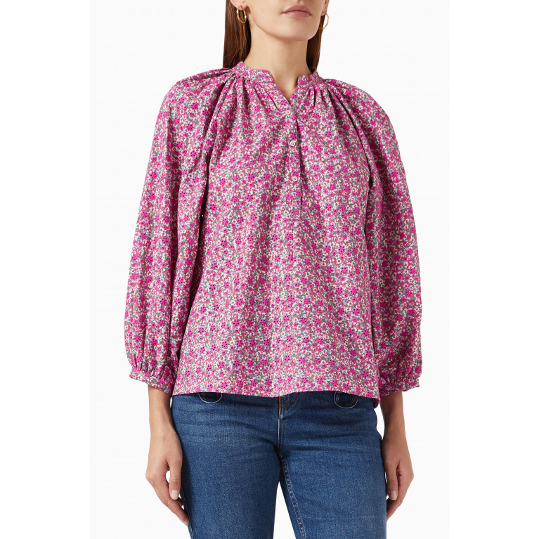 Maje - Lyad Floral Print Blouse in Organic Cotton