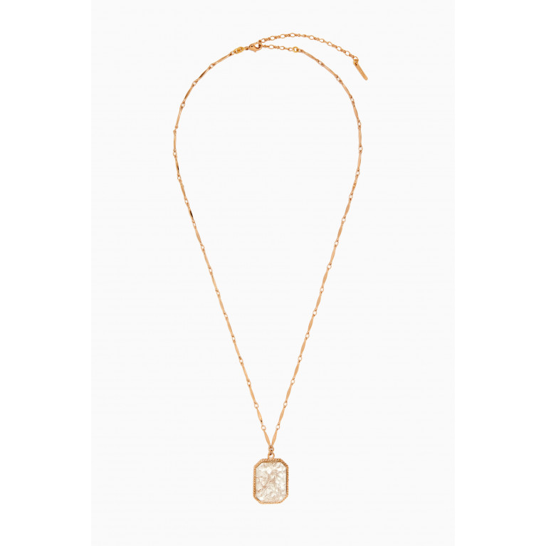 Satellite - Poetic Cabochon Pendant Necklace in 14kt Gold-plated Metal