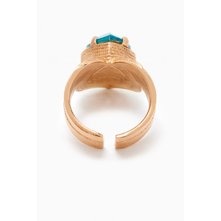 Satellite - Precious Crystal Ring in 14kt Gold-plated Metal